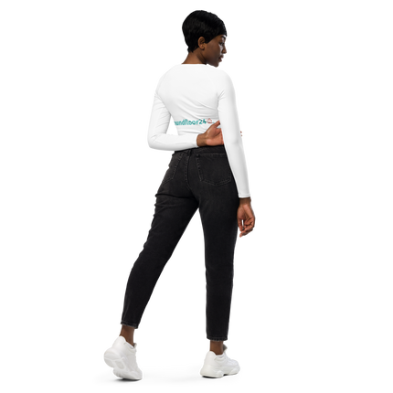Recycled long-sleeve crop top with Groundfloor24 Logo