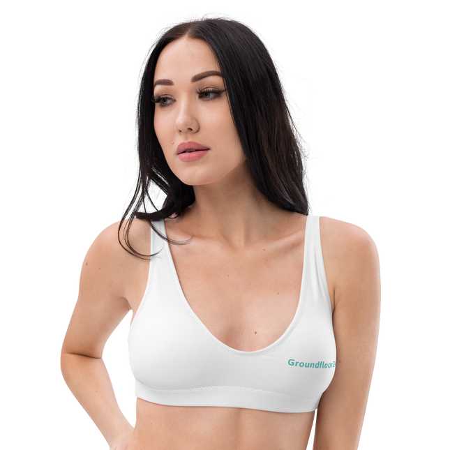 Recycled padded bikini top with Groundfloor24 Logo