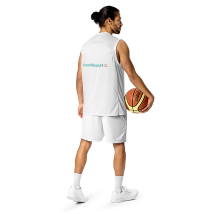 Recycled unisex basketball jersey with Groundfloor24 Logo