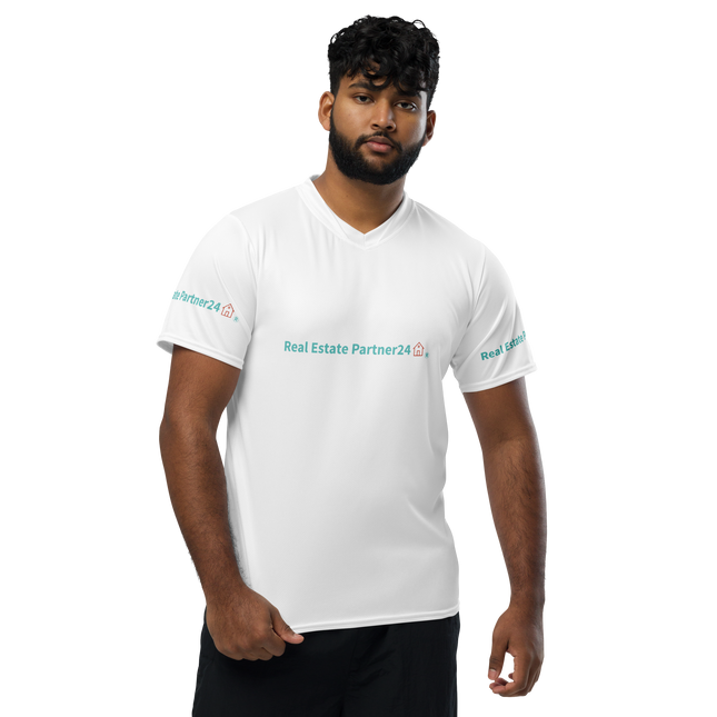 Recycled unisex sports jersey with Real Estate Partner24 Logo