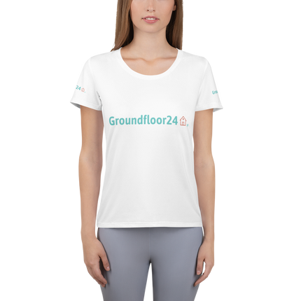 All-Over Print Women's Athletic T-shirt with Groundfloor24 Logo