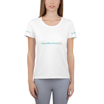 All-Over Print Women's Athletic T-shirt Groundfloorview24 with House