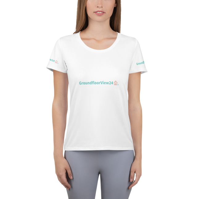 All-Over Print Women's Athletic T-shirt Groundfloorview24 with House