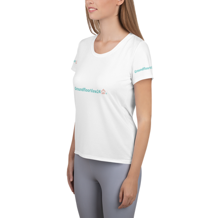 All-Over Print Women's Athletic T-shirt Groundfloorview24 with House