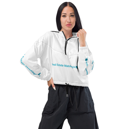 Women’s cropped windbreaker with Real Estate Matching24 Logo