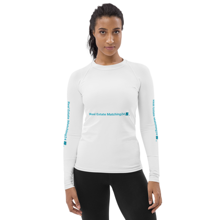 Women's Rash Guard with Real Estate Matching24 Logo