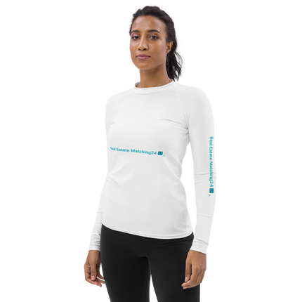 Women's Rash Guard with Real Estate Matching24 Logo