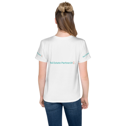 Youth crew neck t-shirt with Real Estate Partner24 Logo
