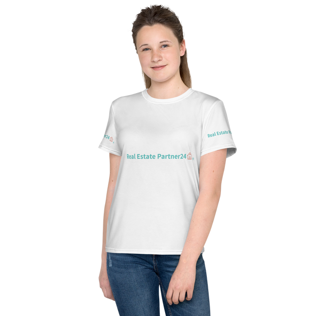 Youth crew neck t-shirt with Real Estate Partner24 Logo