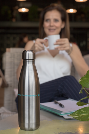 Stainless Steel Water Bottle with Real Estate Matching24 Logo