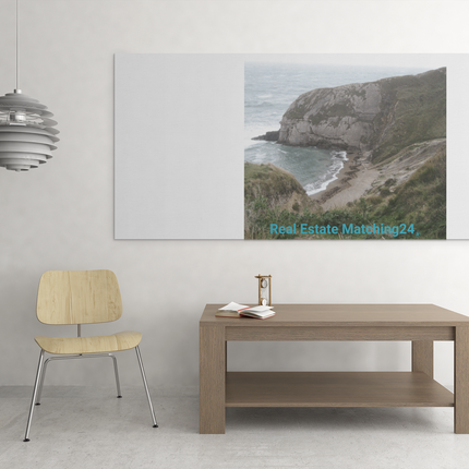 Sea & Hills Poster with hangers with realestatematching24 without key Logo