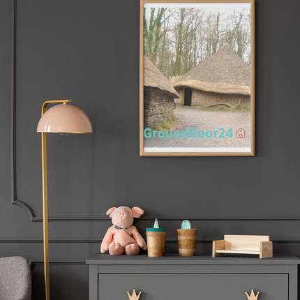 Village Charm Framed poster with Groundfloor24 with House Logo