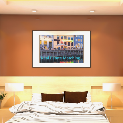 Nyhavn Framed poster with Real Estate Matching Logo