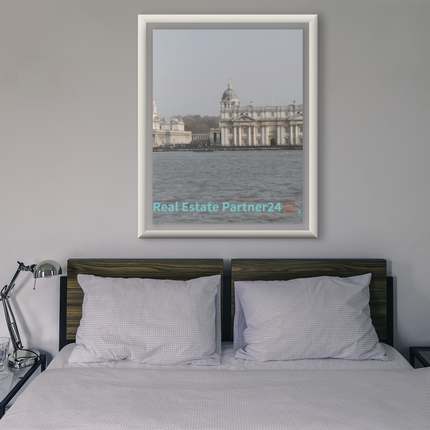 Riverside Beauty Framed photo paper poster with realestatepartner24 with house Logo