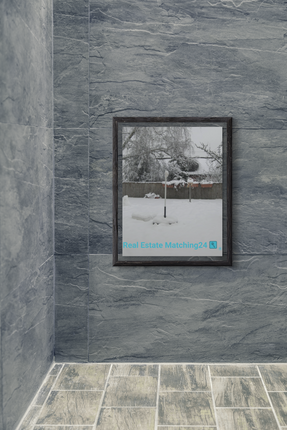 Winter Wonderland Framed canvas with realestatematching24 with key Logo