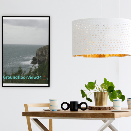 Seaside Serenity Poster with hangers with groundfloorview24 with House Logo