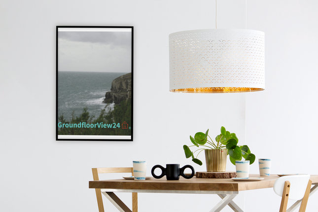 Seaside Serenity Poster with hangers with groundfloorview24 with House Logo