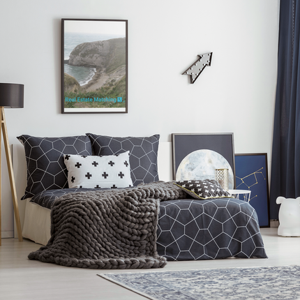 Sea & Hills Poster with hangers with realestatematching with key Logo