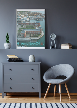 Nice City Framed canvas with Groundfloor24 with House Logo