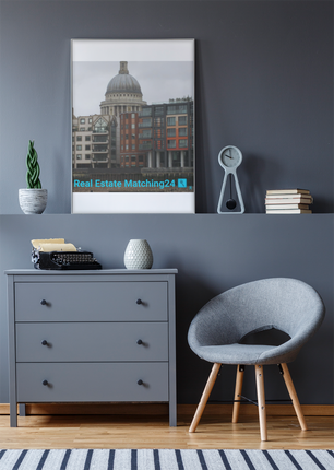 St. Paul's Cathedral Poster with hangers with Real Estate Matching24 Logo