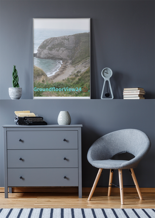 Sea & Hills Poster with hangers with groundfloorview24 with House Logo