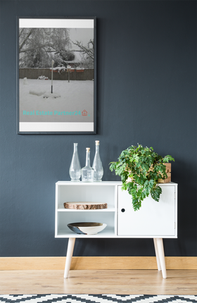 Winter Wonderland Poster with hangers with realestatepartner24 with house Logo