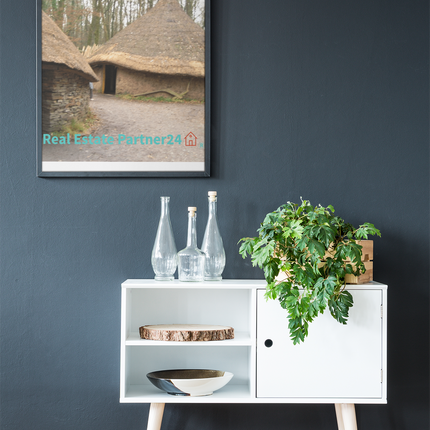 Village Charm Framed photo paper poster with realestatepartner24 with house Logo