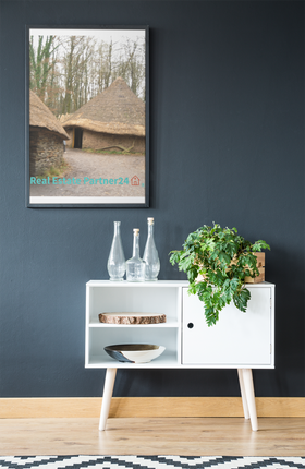 Village Charm Framed photo paper poster with realestatepartner24 with house Logo