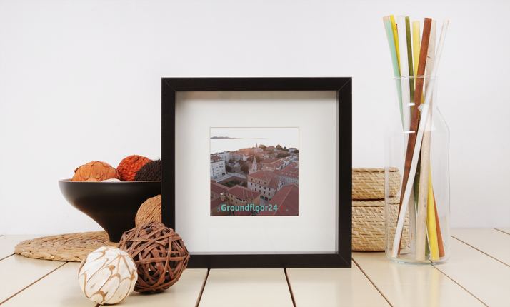Roof Sunset View Poster with Groundfloor24 with House Logo