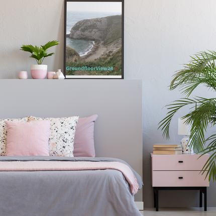 Sea & Hills Poster with groundfloorview24 with House Logo