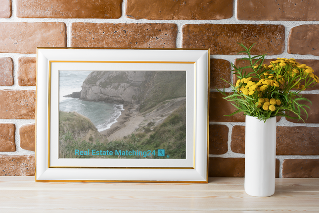 Sea & Hills Poster with realestatematching24 with key Logo