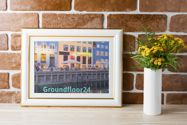 Nyhavn Framed poster with Groundfloor24 Logo
