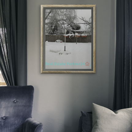 Winter Wonderland Framed photo paper poster with realestatepartner24 with house Logo