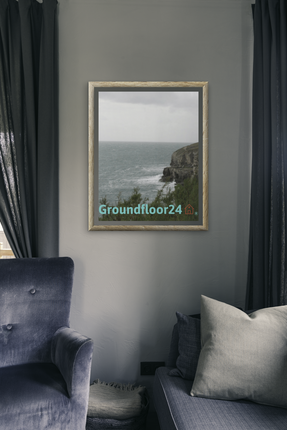 Seaside Serenity Poster with Groundfloor24 with House Logo