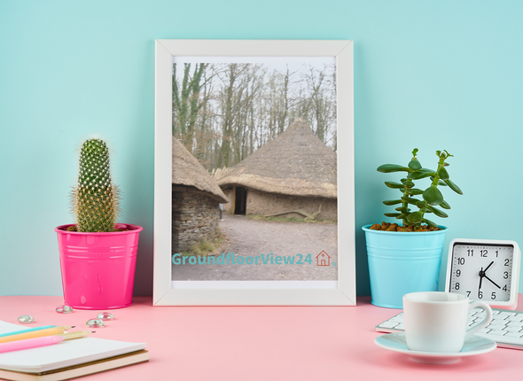 Village Charm Framed poster with groundfloorview24 with House Logo