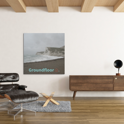 Waves and Sand Thin canvas with Groundfloor with House Logo