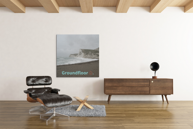 Waves and Sand Thin canvas with Groundfloor with House Logo