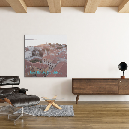 Roof Sunset View Framed canvas with realestatematching without key Logo