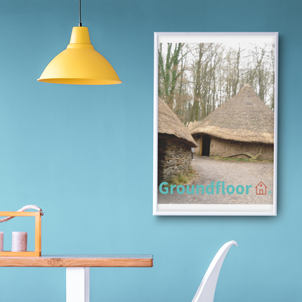 Village Charm Poster with Groundfloor with House Logo