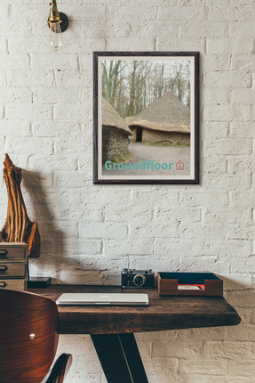 Village Charm Framed poster with Groundfloor with House Logo