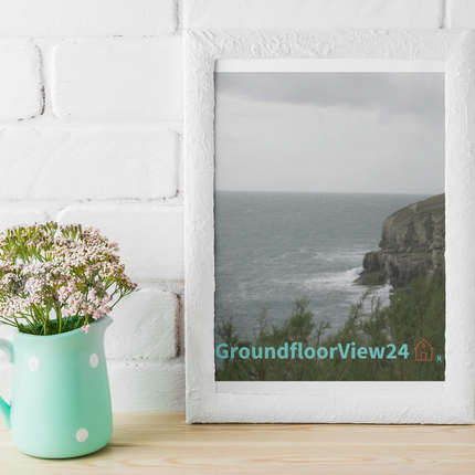 Seaside Serenity Framed photo paper poster with groundfloorview24 with House Logo
