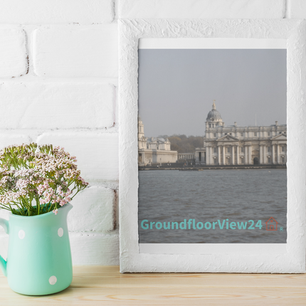 Riverside Beauty Framed canvas with groundfloorview24 with House Logo