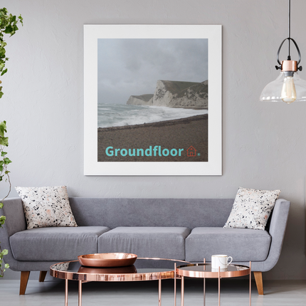 Waves and Sand Canvas with Groundfloor with House Logo