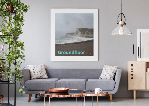 Waves and Sand Canvas with Groundfloor with House Logo