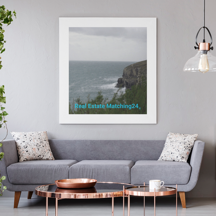 Seaside Serenity Poster with realestatematching24 without key Logo