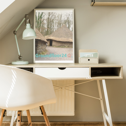 Village Charm Framed canvas with Groundfloor24 with House Logo
