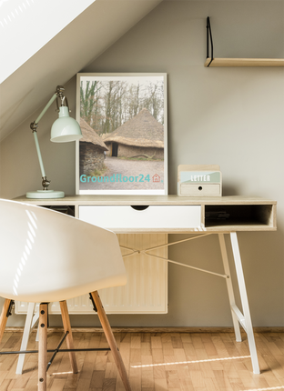 Village Charm Framed canvas with Groundfloor24 with House Logo