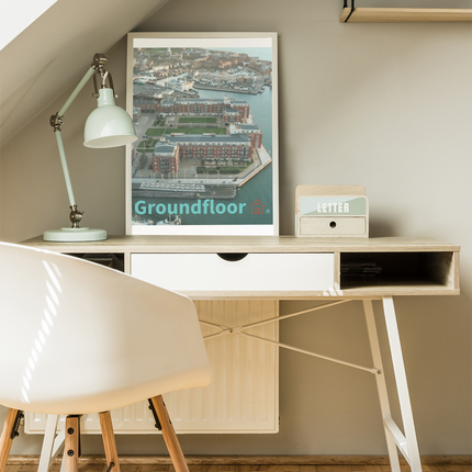 Nice City Framed canvas with Groundfloor with House Logo