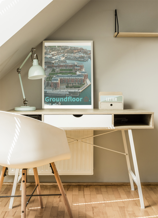 Nice City Framed canvas with Groundfloor with House Logo
