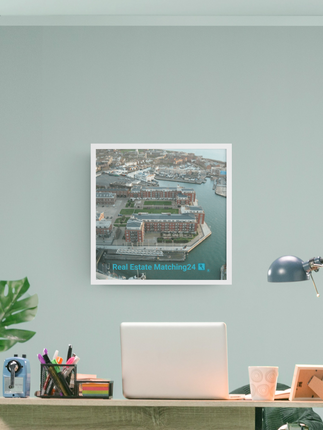 Nice City Photo paper poster with realestatematching24 with key Logo